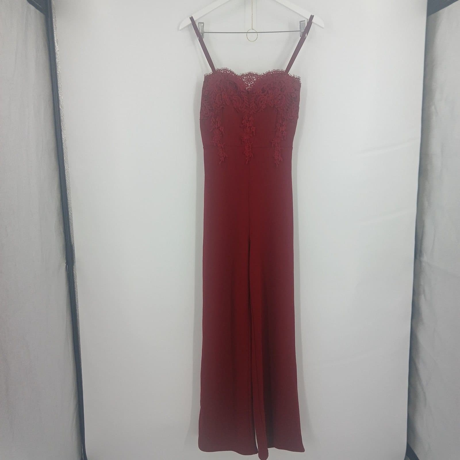 womens haute monde size medium red lace formal maxi dress romantic sexy hot
