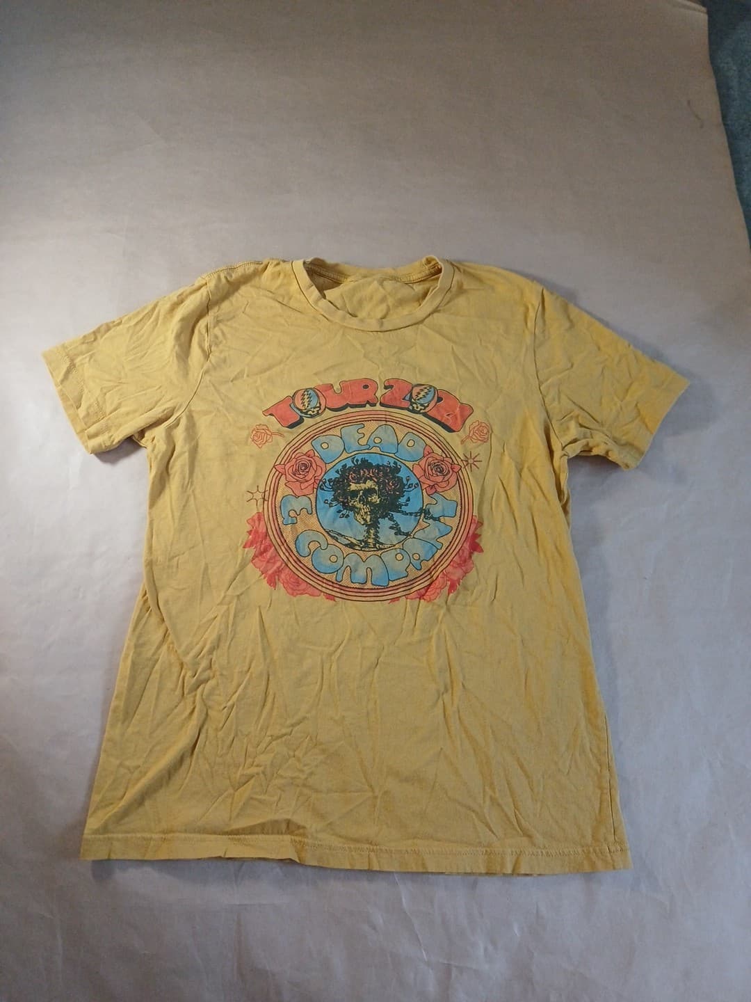 Dead & Company 2021 Tour T Shirt Adult M Yellow Jam Band Music Festival