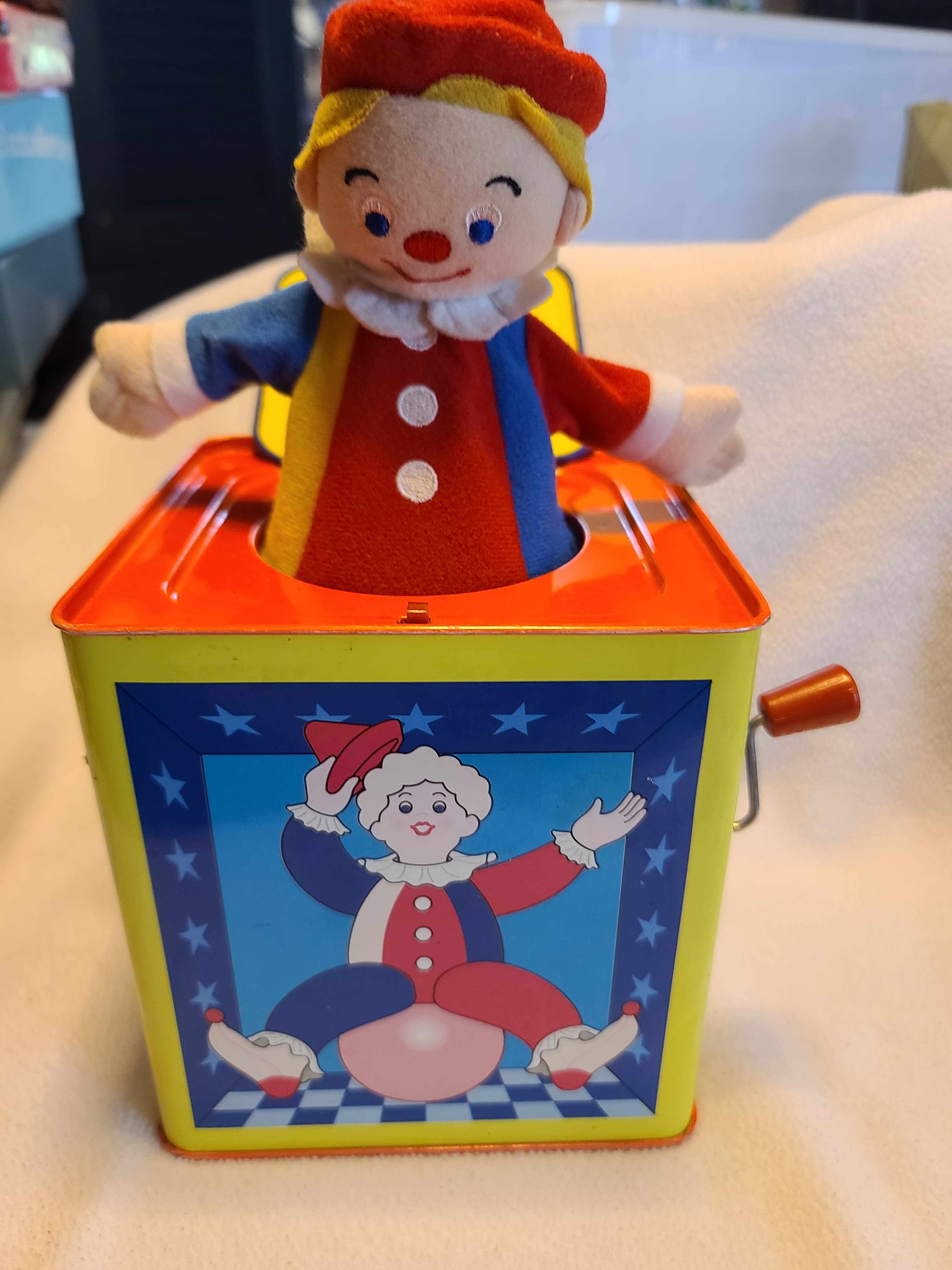 Schylling Jester Jack in the Box Tin Musical Toy Works Great