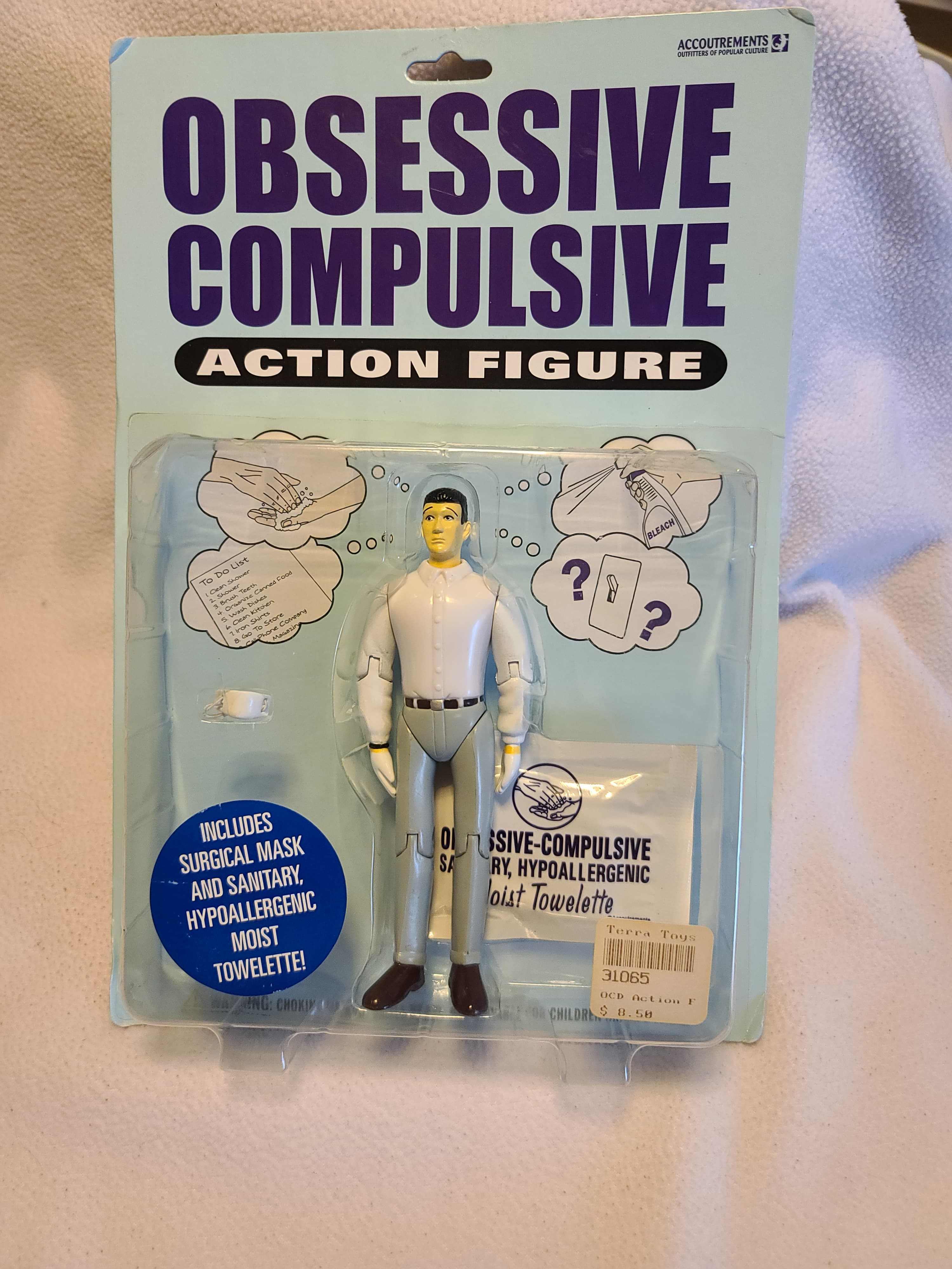 Vintage 2005 Accoutrements Obsessive Compulsive OCD Action Figure New Sealed
