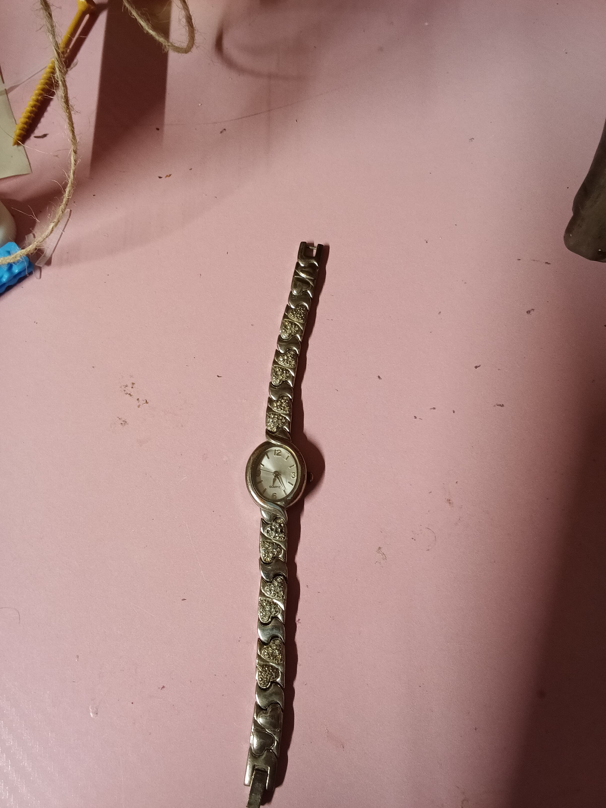 Geneva Women's Silver Tone Heart Link Watch