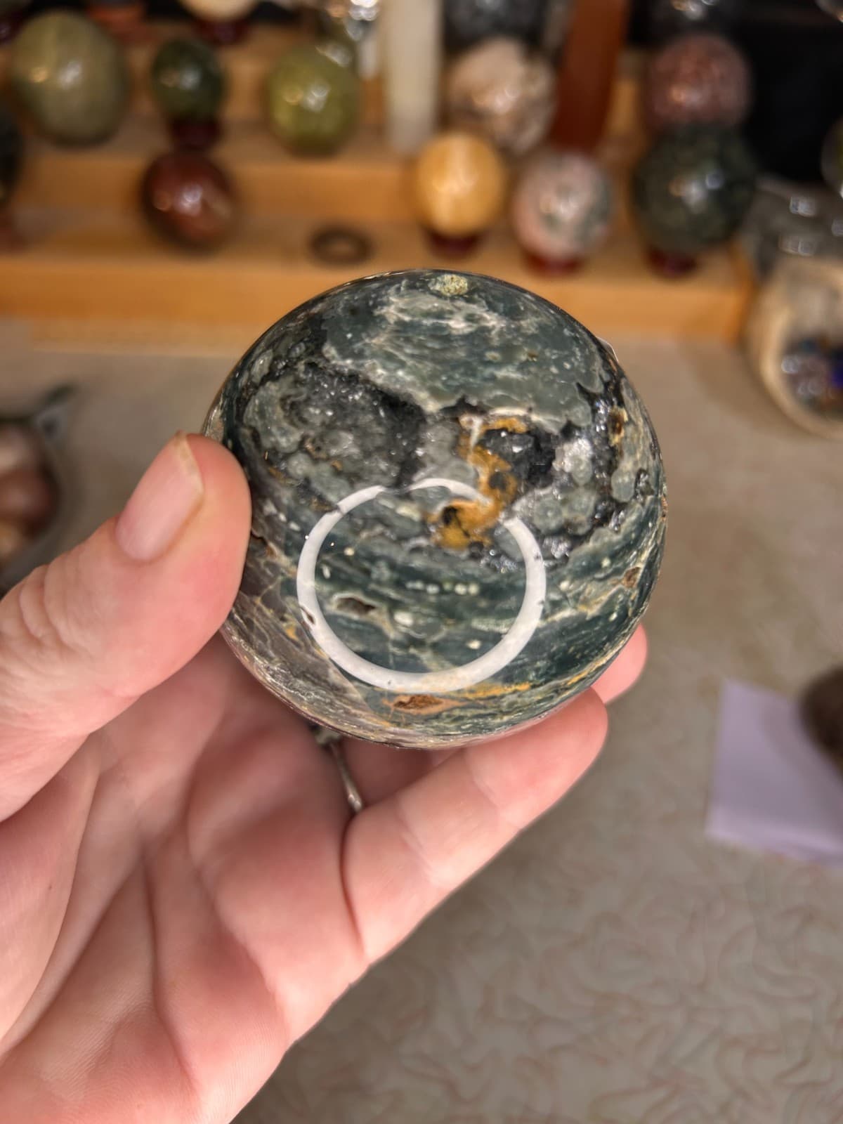 Ocean Jasper Sphere w/ Druzy