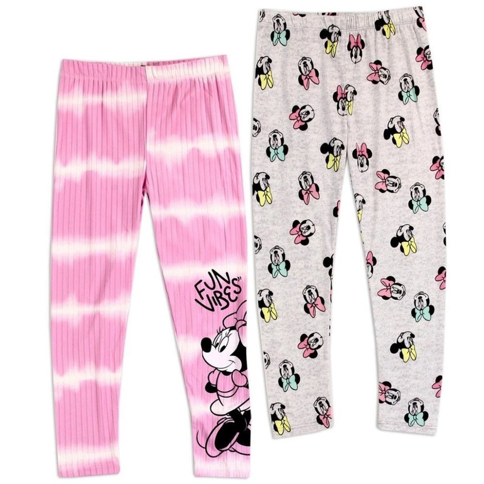 MINNIE MOUSE Girls Leggings 2-Pack Leggings Tie Dye Pink Toddler 4T Disney