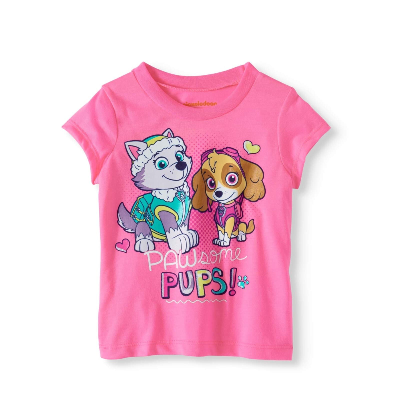 Nickelodeon Paw Patrol Toddler Girl Pawsome Pups Pink T-Shirt Size 2T Two Left