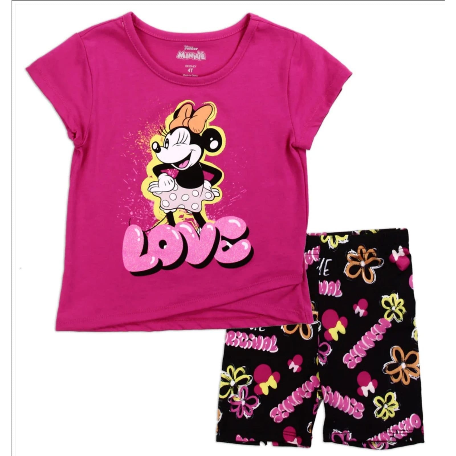 Disney Minnie Mouse Girls Toddler 2-Piece Short Set FuchsiaSize 3T