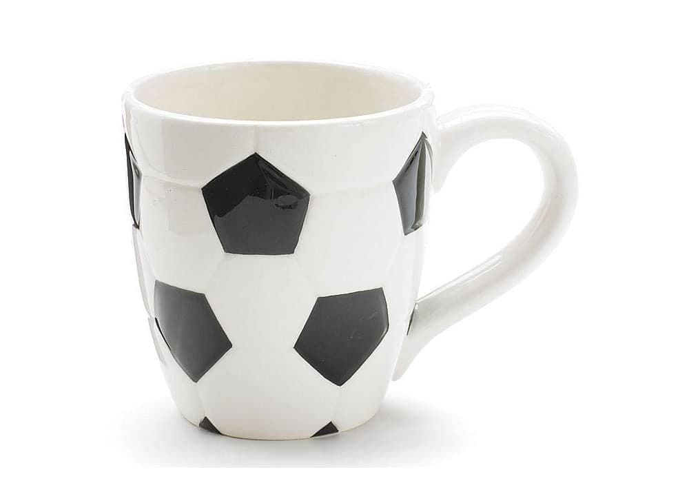 Ceramic Soccer Ball Design Sports Coffee Tea Mug with Handle Great Gift Idea for