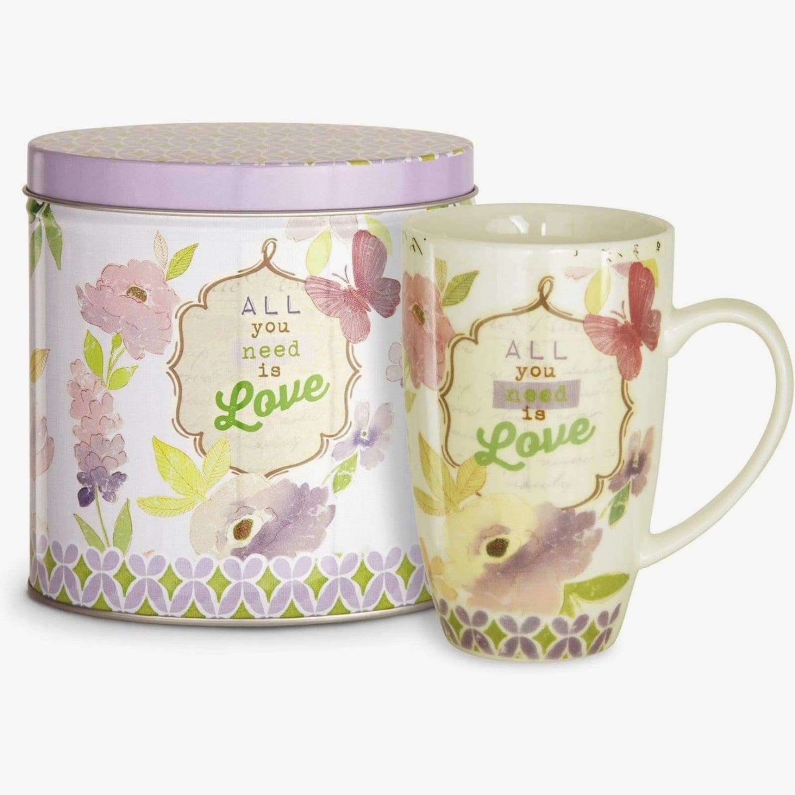 Love Mug with Decorative Tin Gift Set 15 Oz Stoneware Love by Stephanie Ryan