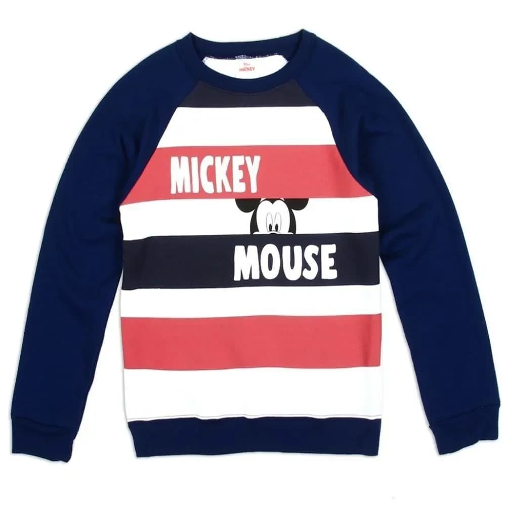 Disney Mickey Mouse Toddler Sweatshirt 2T 4T Red White Blue Striped Kids Pullove