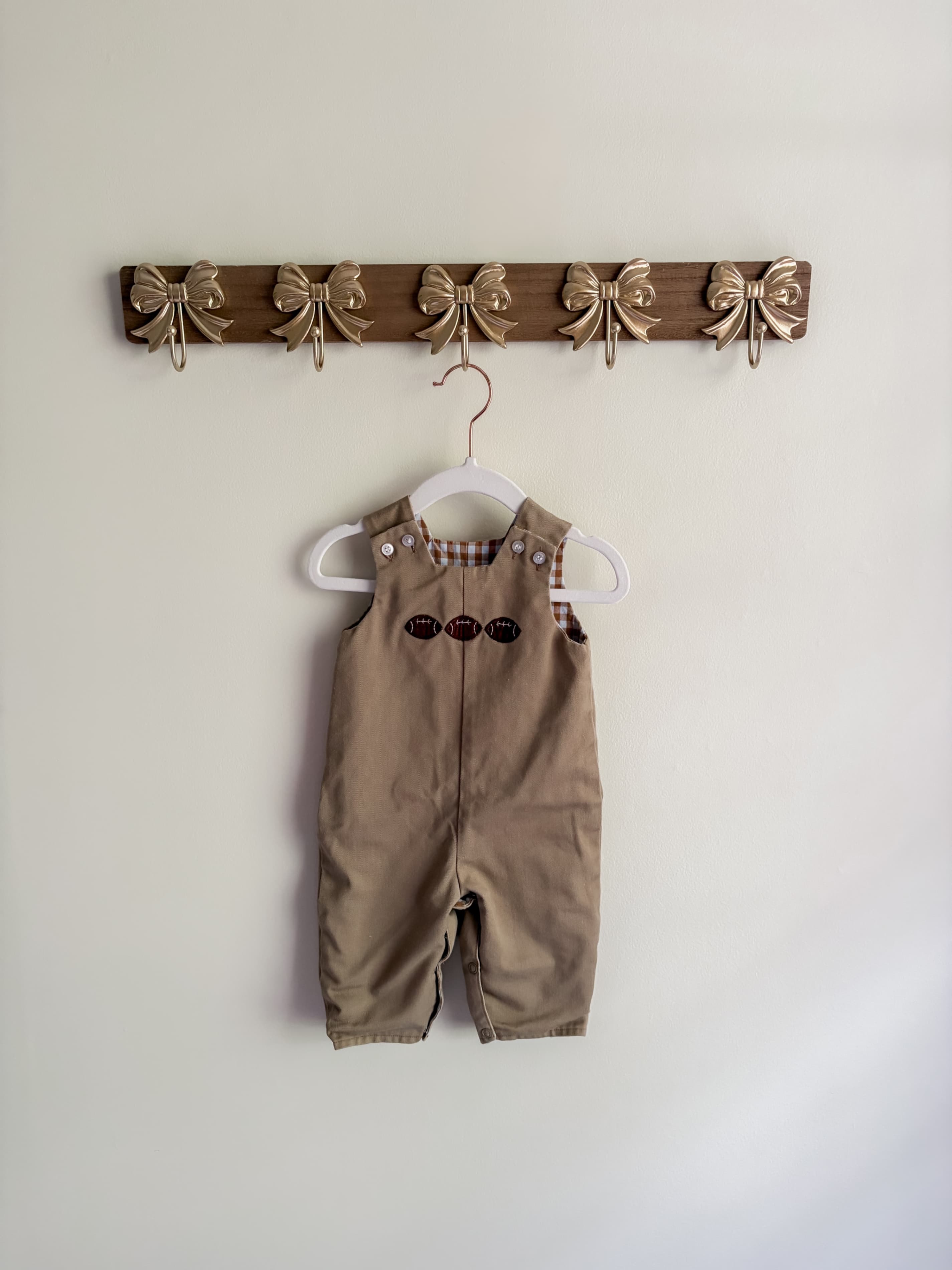 Football/Monkey Reversible Toddler Overalls size 9 months