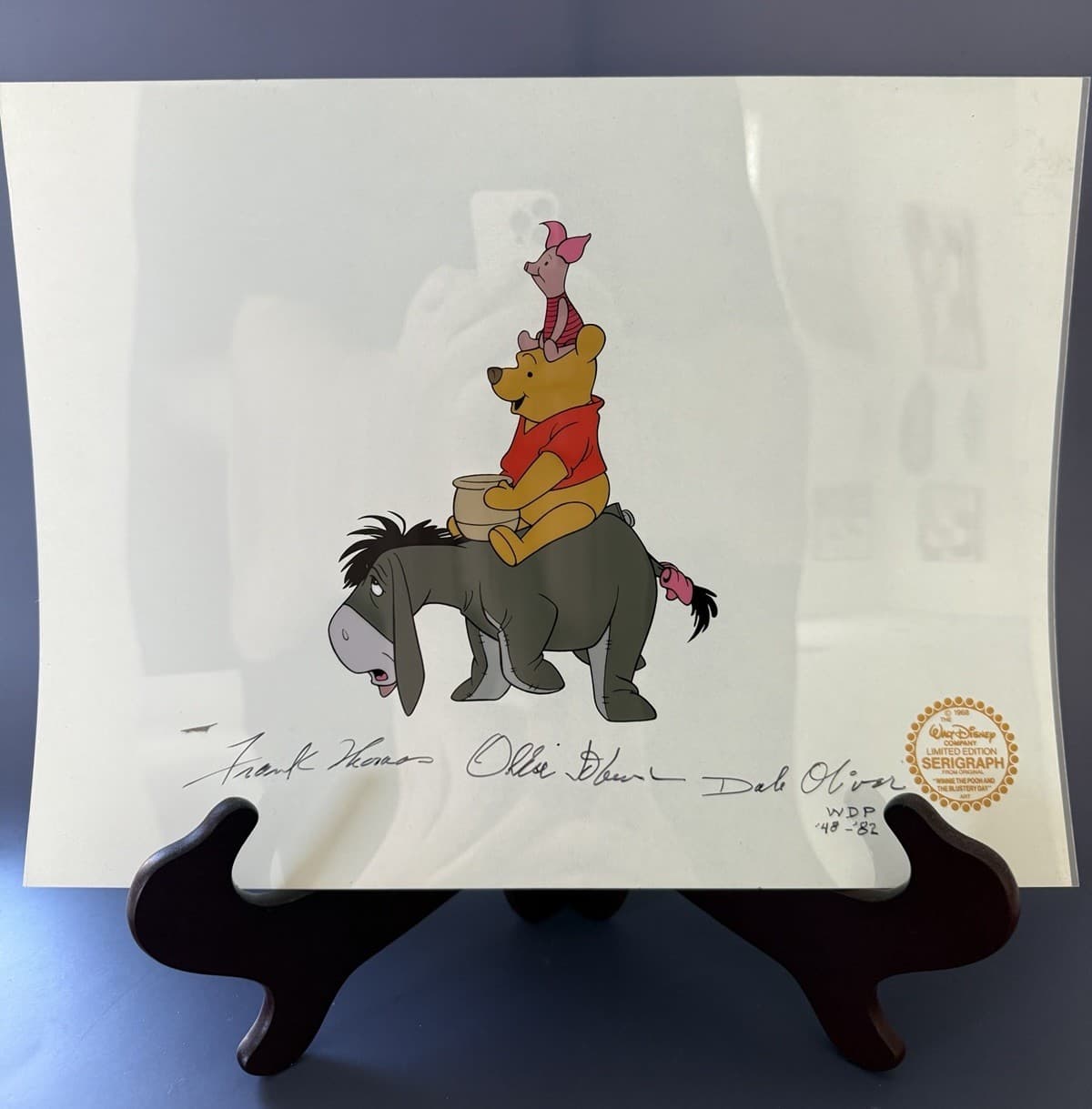 Disney Winnie the Pooh and the Blustery Day Signed Sericel
