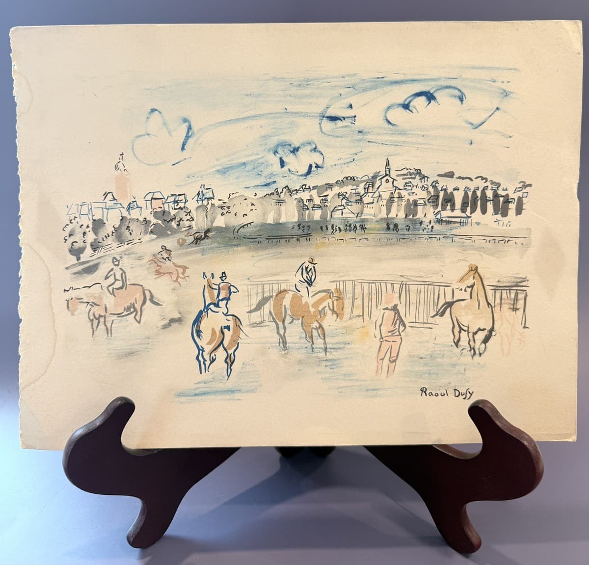 Vintage Raul Dufy ‘Course de Les Cotes Normandes’ Lithograph Signed