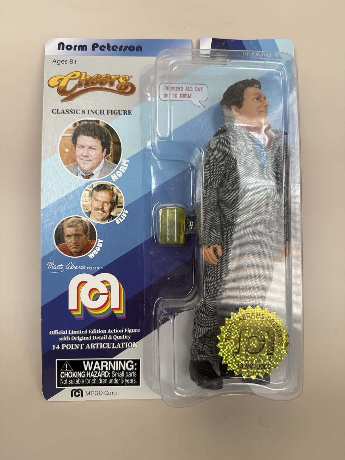 Mego Corp. 8-inch limited edition Norm Peterson action figure from Cheers