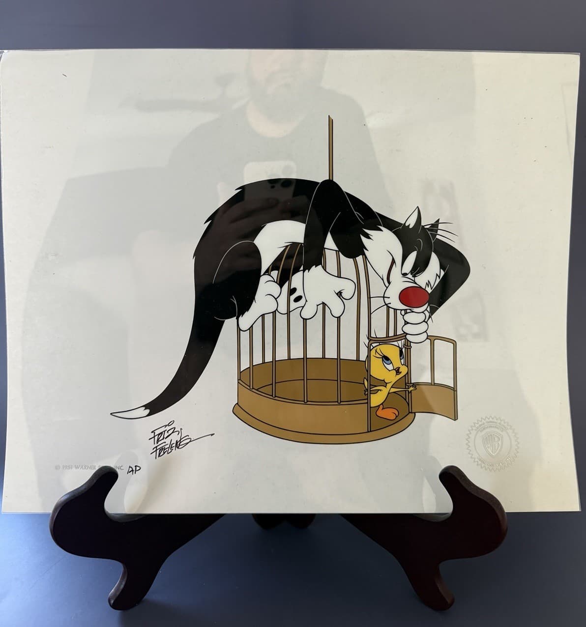 Friz Freleng Signed Warner Bros. Sylvester and Tweety Sericel