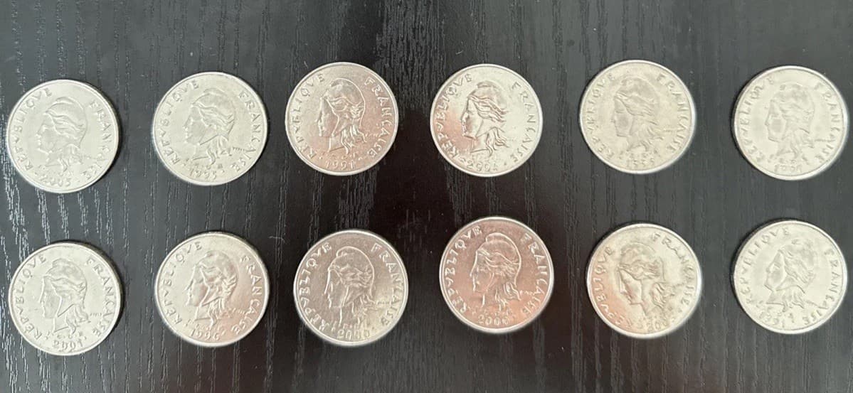 French Polynesia 50 Francs Coins (Set of 12)