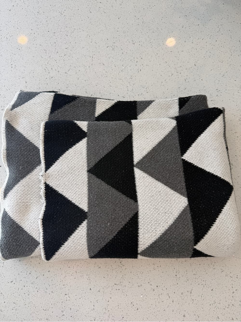 Happy Habitat Geometric Triangle Throw Blanket, Black/White/Gray Pattern
