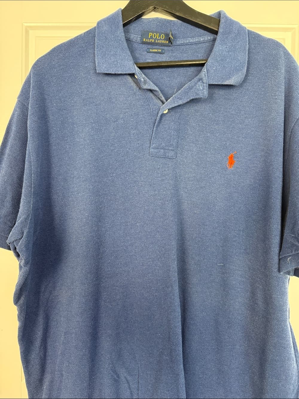 Polo by Ralph Lauren Classic Blue Polo Shirt with Orange Pony XL