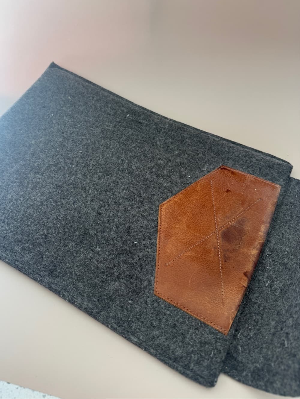 Leather and Felt Laptop Sleeve by Hard Graft