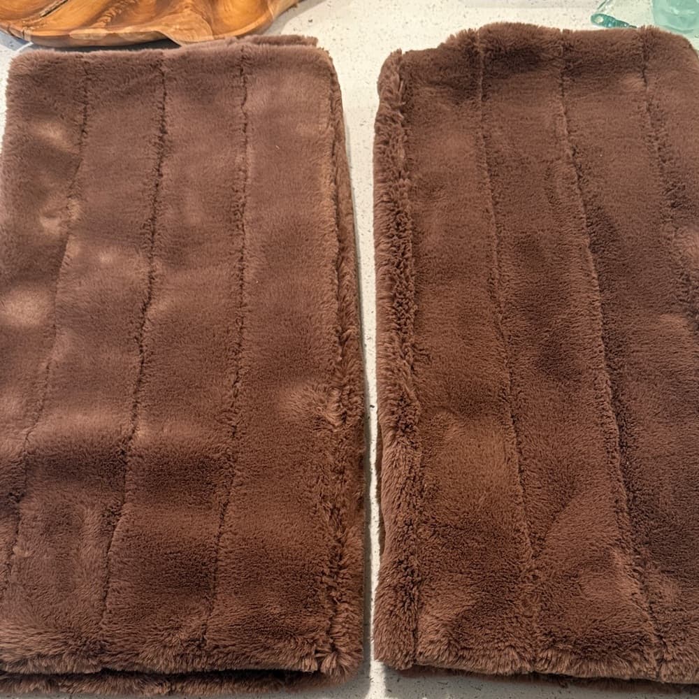 CB2 Chestnut Brown Faux Fur Pillow Cover 24” x 24”
