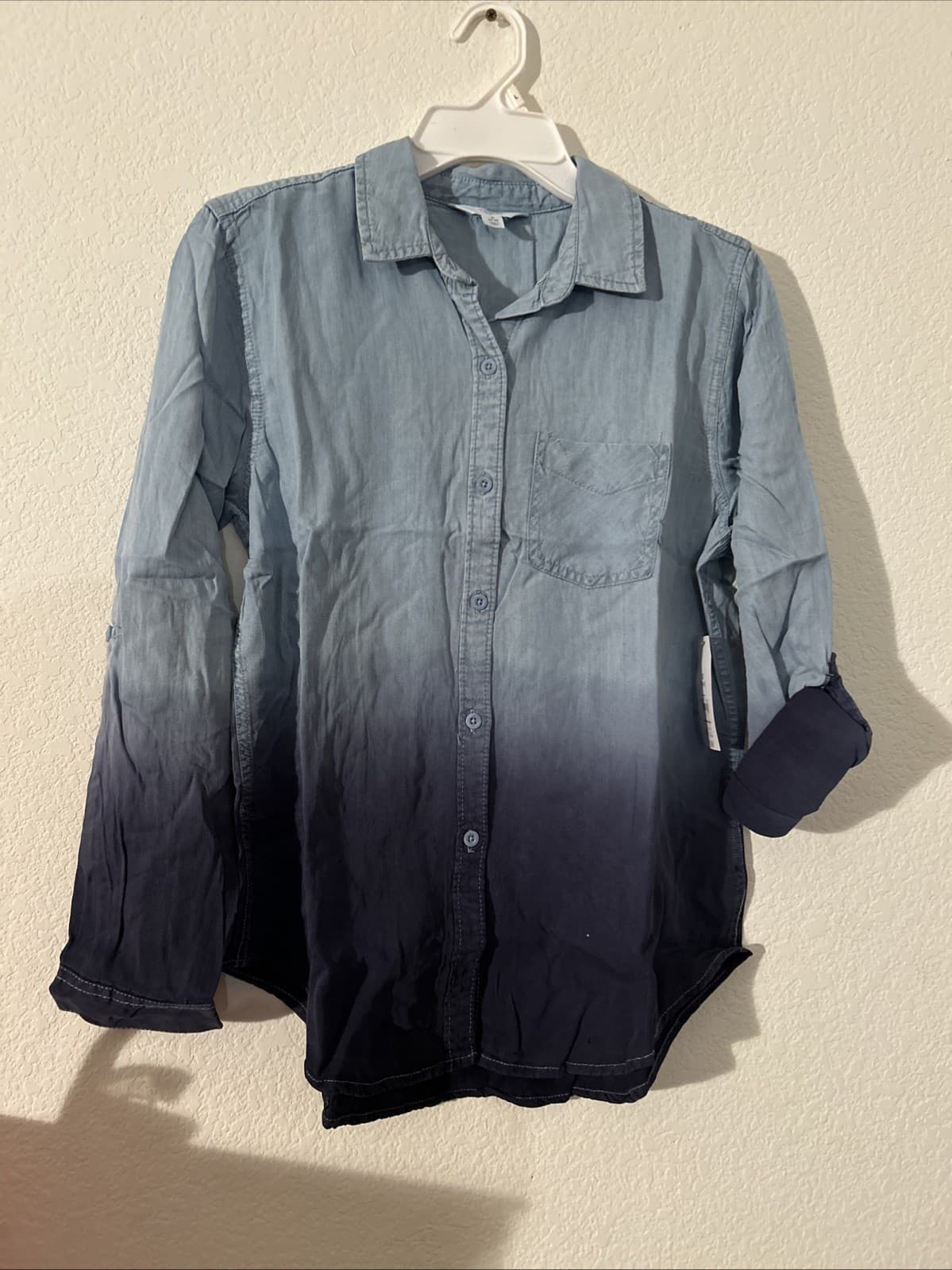 Women’s Time And Tru XSmall Shirt 0-2 NWT Blue Long Sleeve