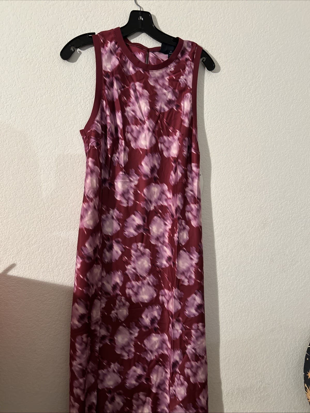 Scoop Women's Midi Tank Midi Dress, Medium (8-10) Nwt Burgundy Multicolored