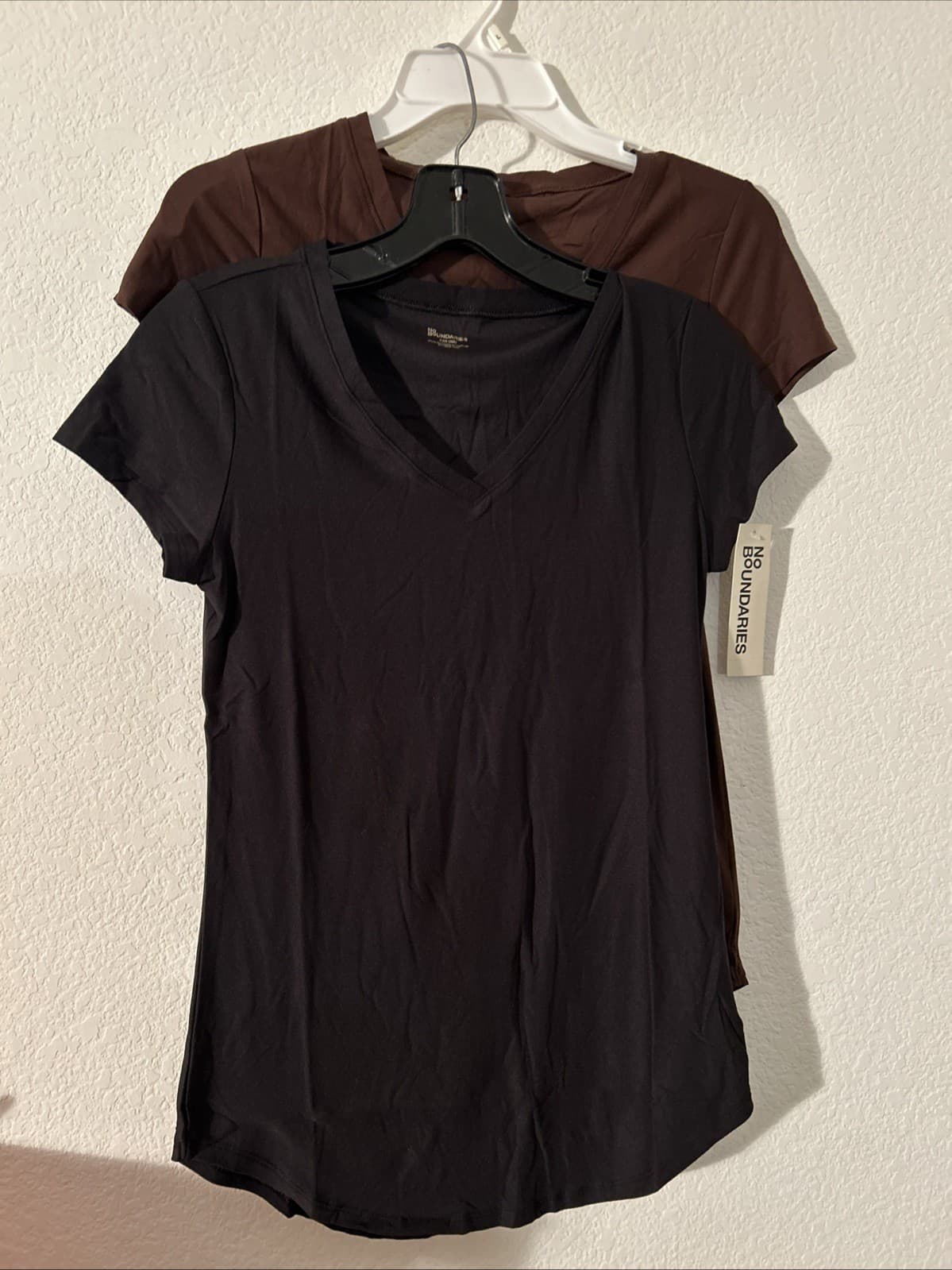 Women’s 2 Pack Brushed V Neck Tee NWT XXS (00) Black And Brown