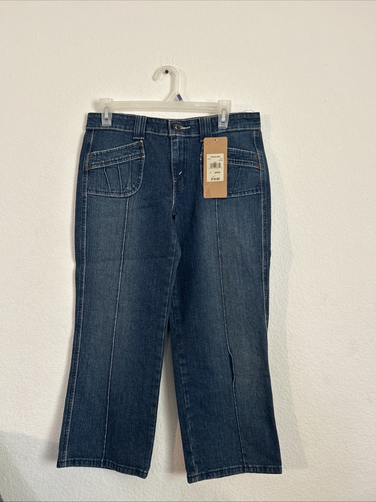 Juniors Size 7 Denim Levi Strauss Signature Pintuck Capri NWT Denim Jeans Stretc