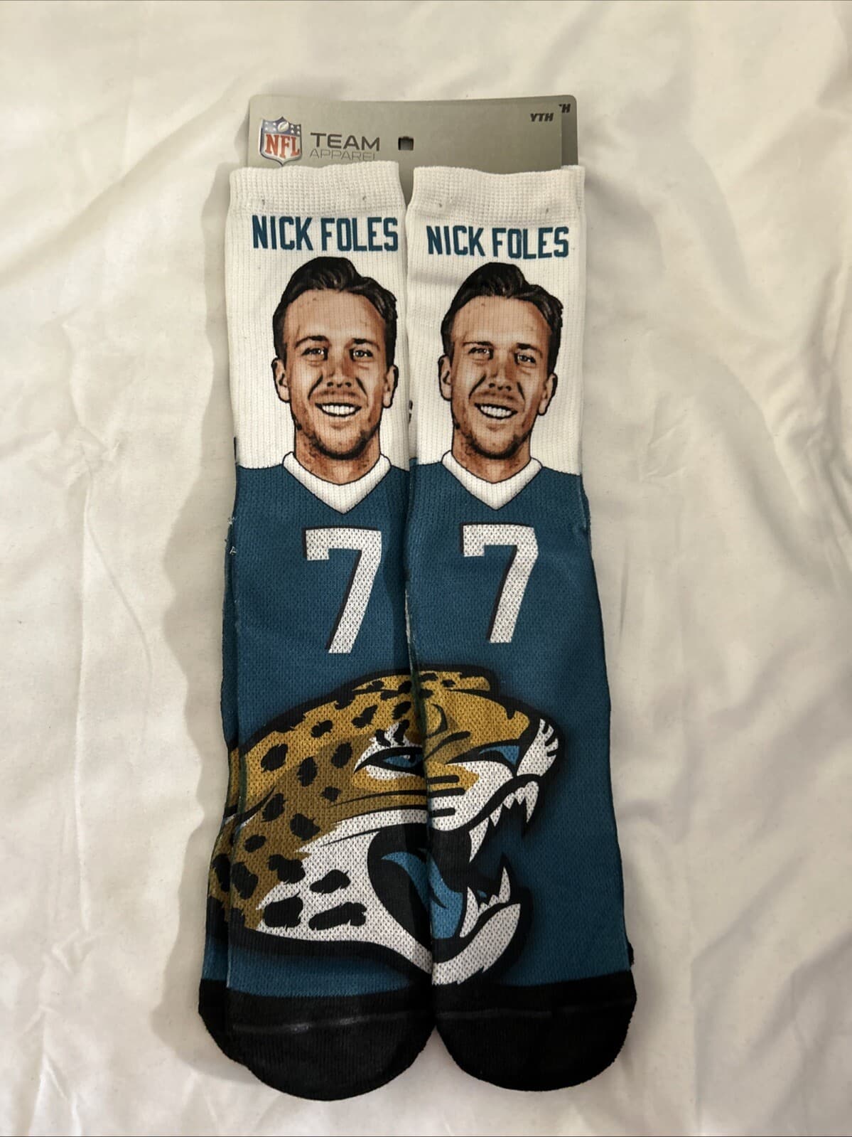 NFL Nick Foles #7 Youth Socks Size 13, 1-3 Boys Jacksonville Jaguars