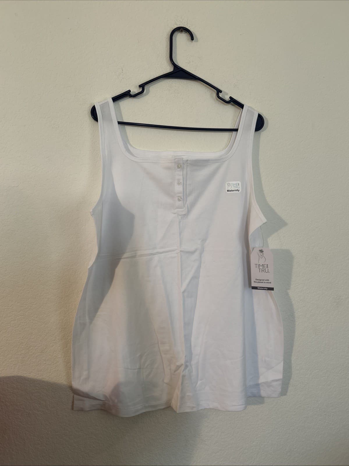 Women’s Time And Tru Maternity White Tank XXL (20) NWT