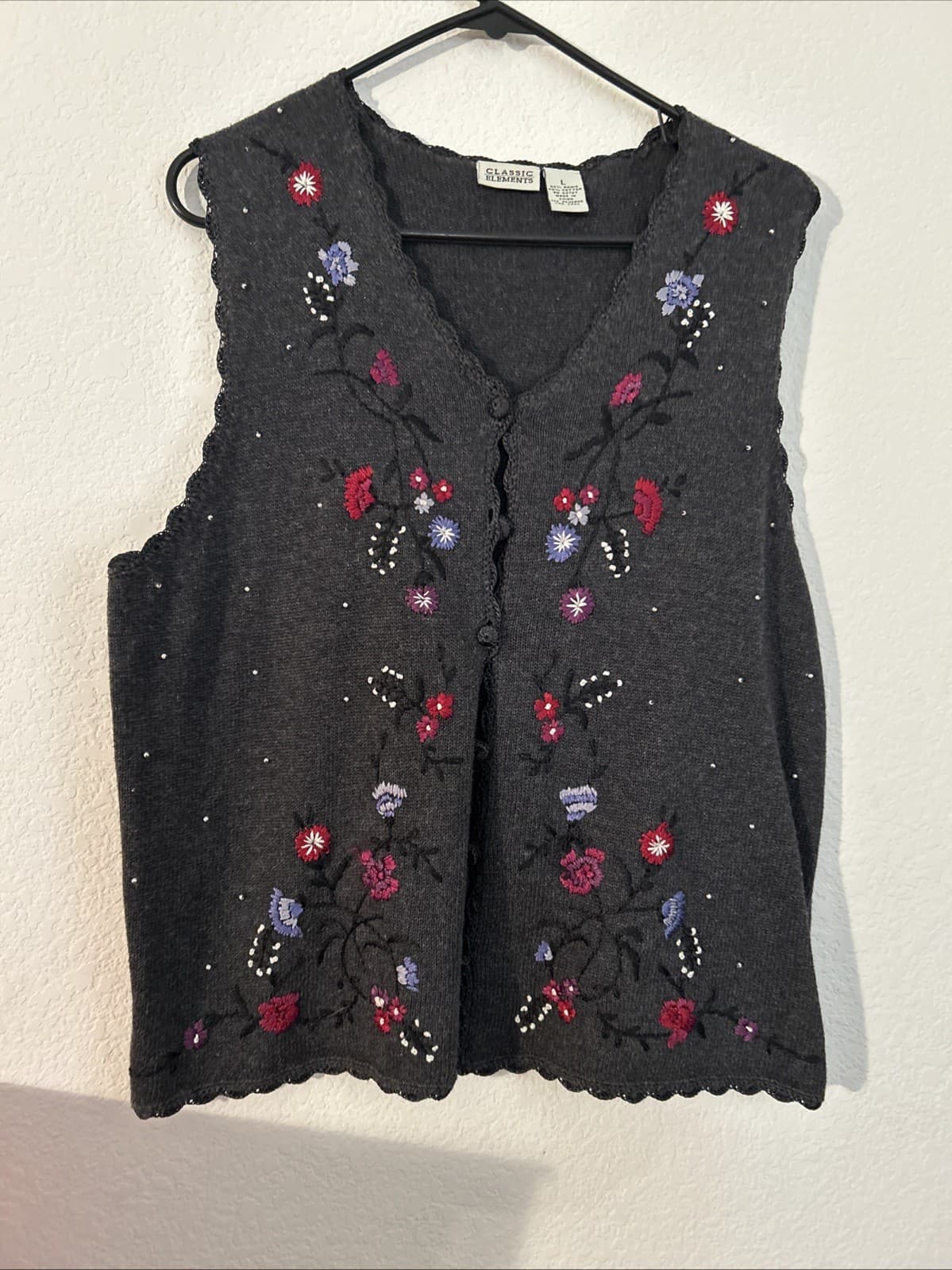 Women’s Large Gray Vest Nwot Classic Elements
