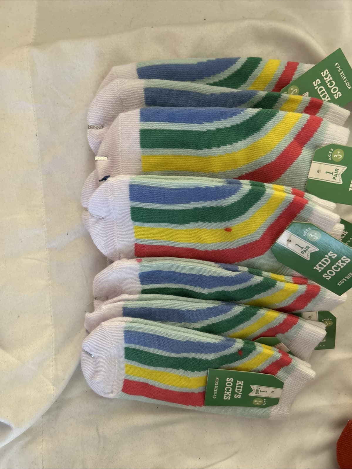 A lot of 10 girls socks Rainbow Size 5-6.5