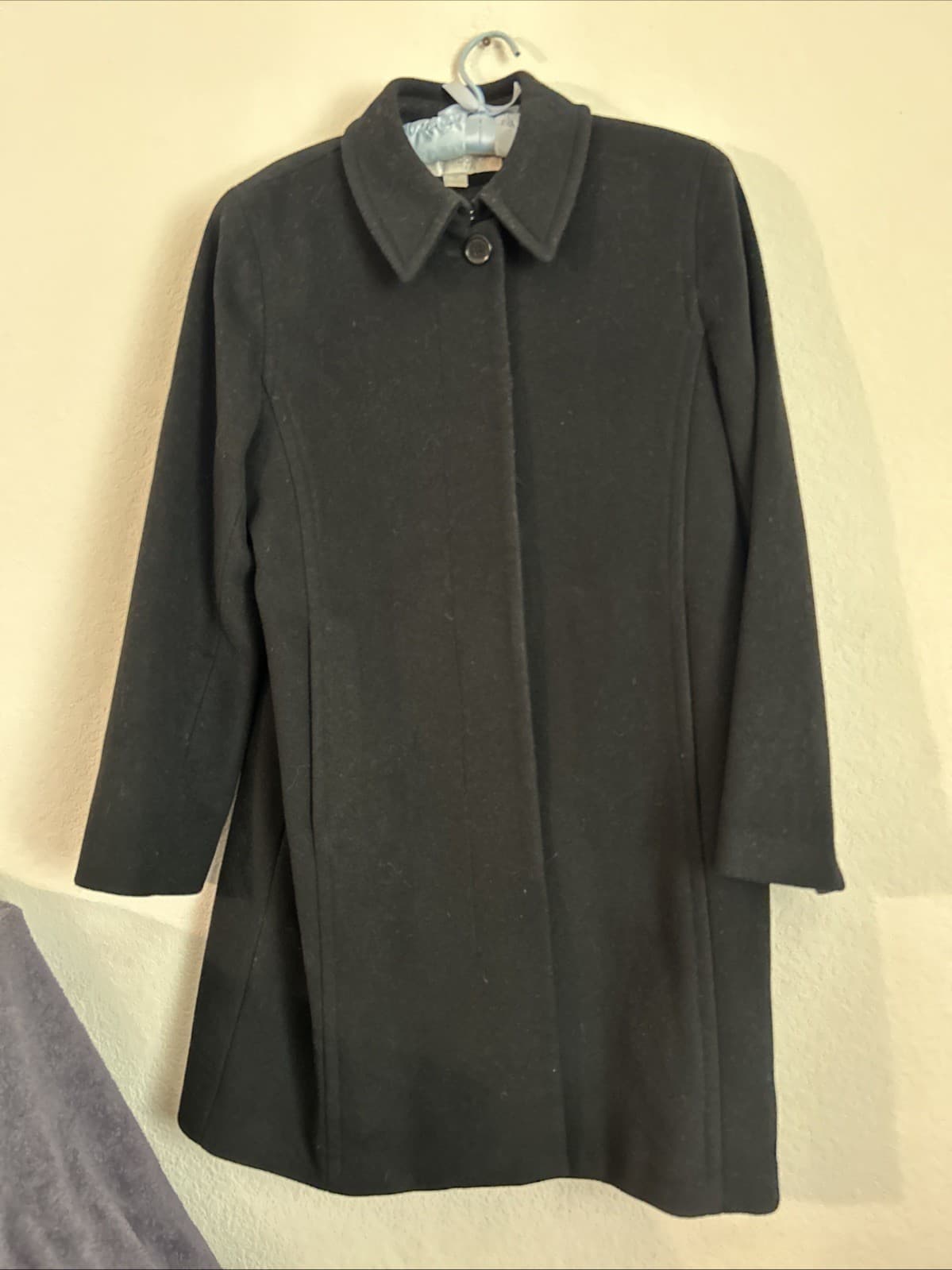 Women’s Black Wool Trenchcoat Size 10 Liz Claiborne
