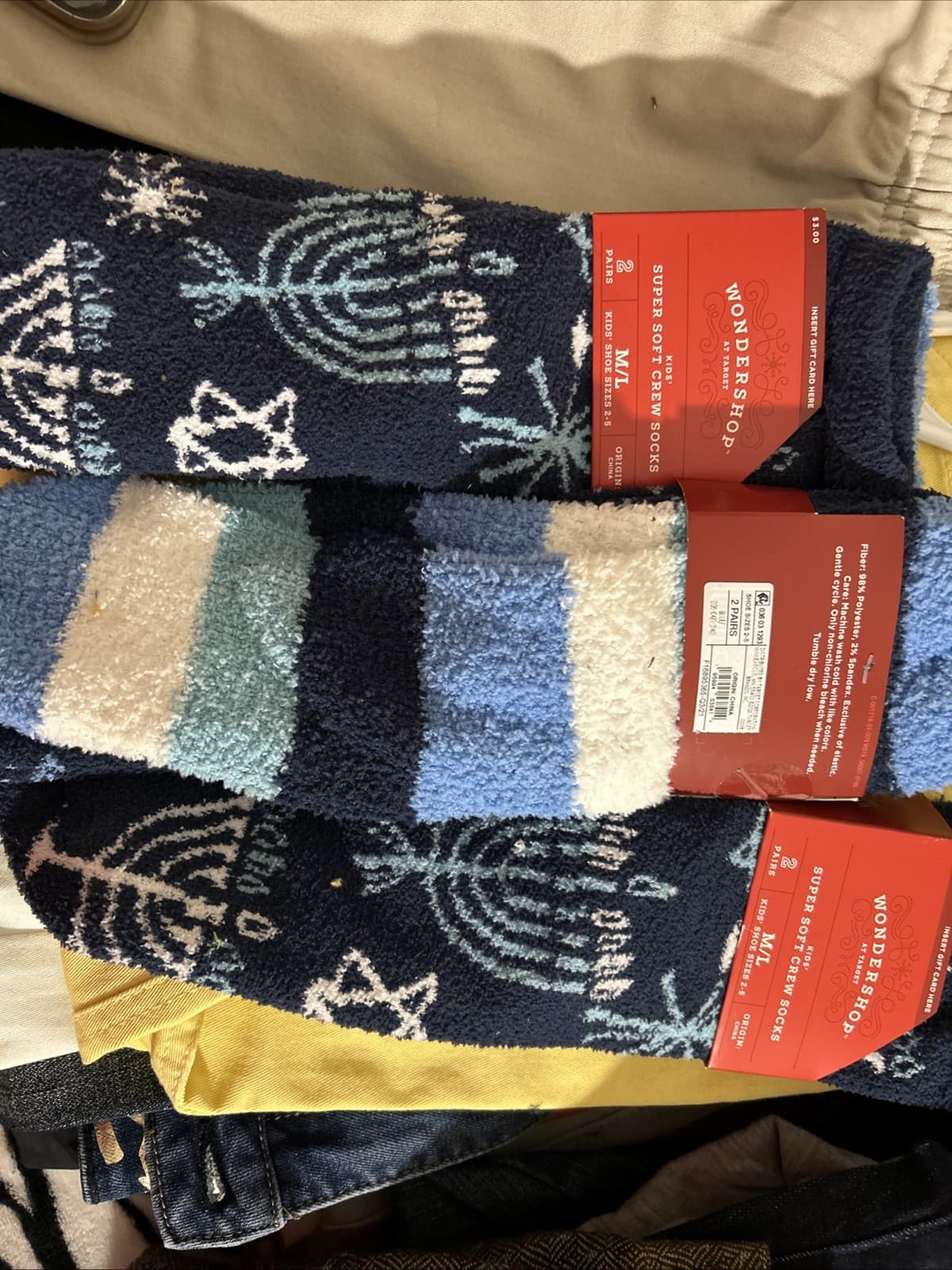 Wondershop Kids Super-Soft Crew Socks 2 Pair Per Pack Size M/L NWT Lot Of 3