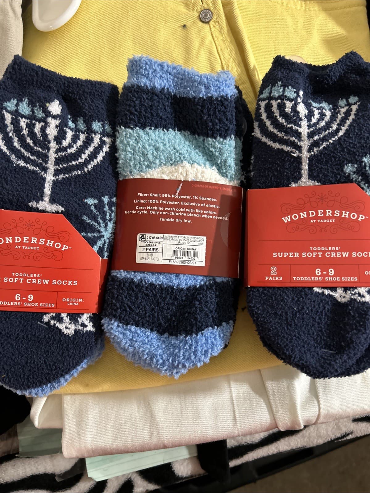 Wondershop Toddler Super-Soft Crew Socks 2 Pair Per Pack Size 6-9 NWT Lot Of 3