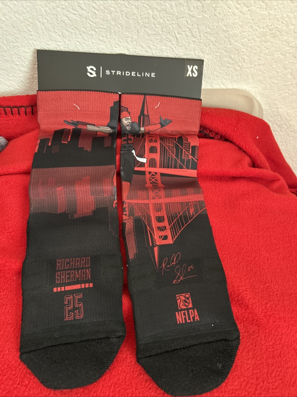 Nfl Richard Sherman Superhero Crimson Cfs Socks CS New Strideline Kids