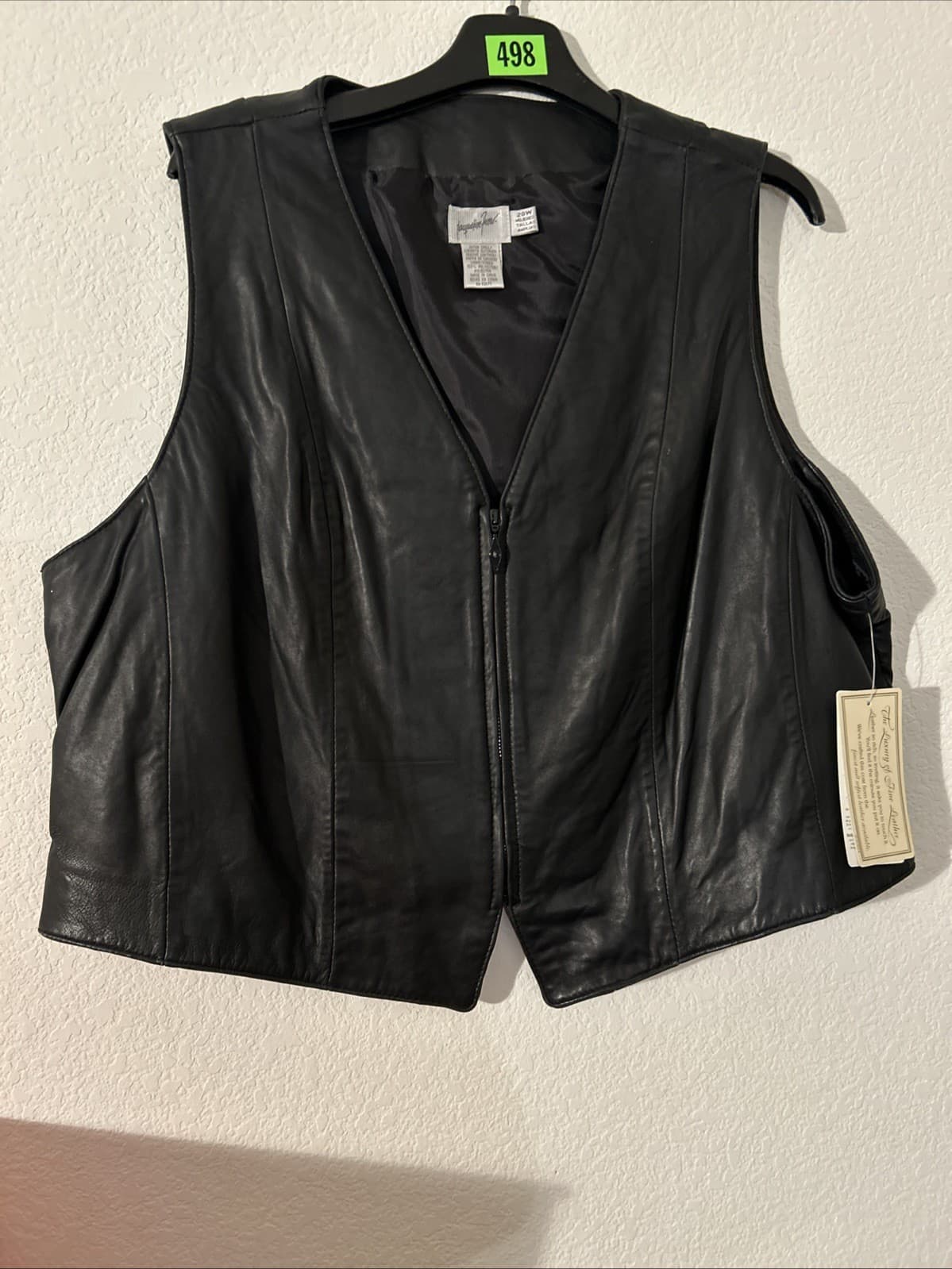 Jacqueline ferrar Leather Vest NWT 20W Women’s Zip Up