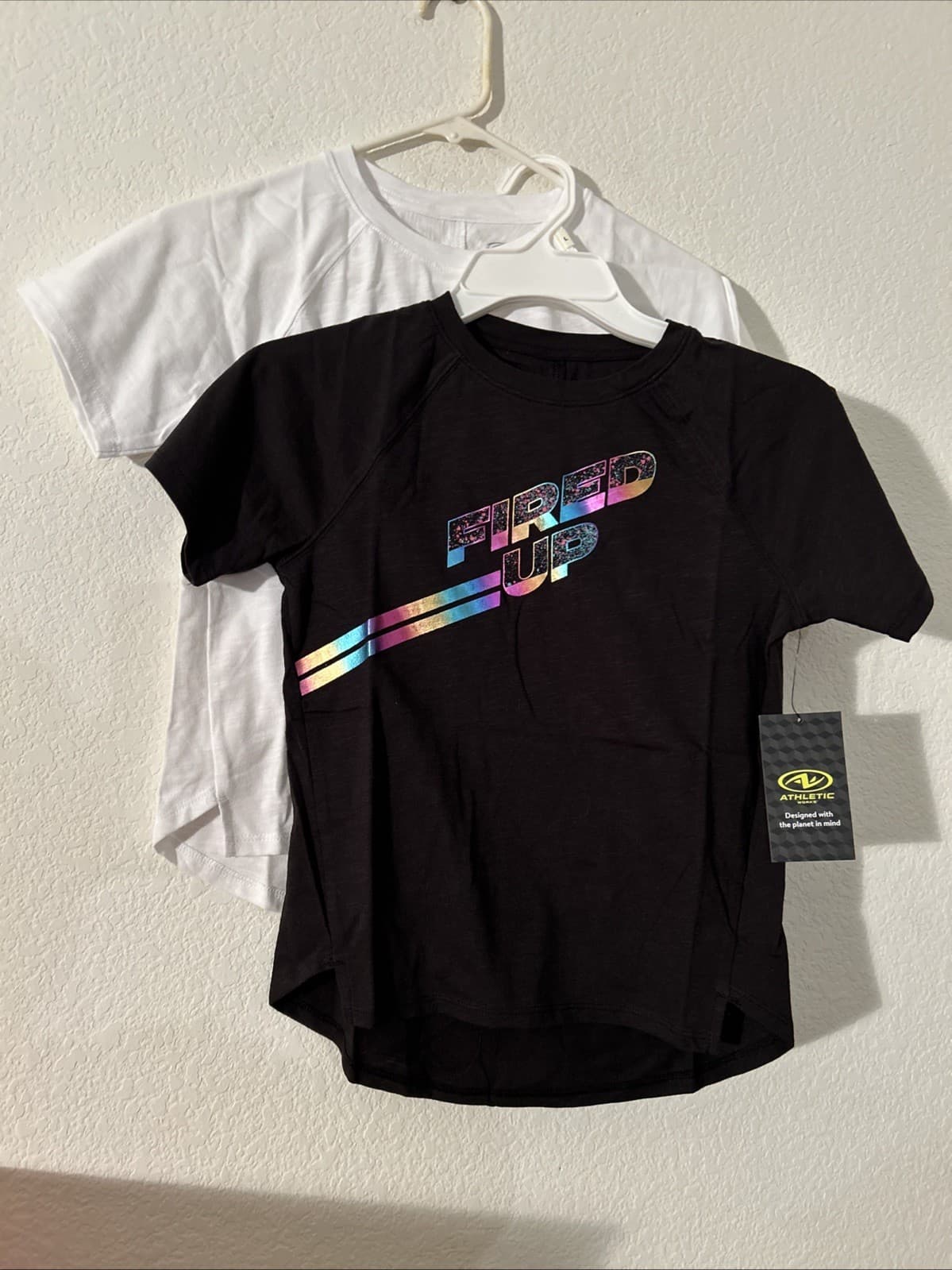Girls 2 Pack Graphic Tees NWT Medium (7-8) Athletic Works