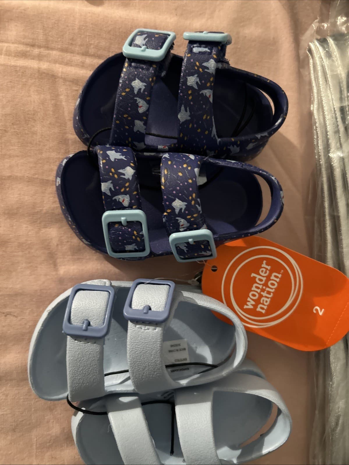 Wonder Nation Baby Buckle Sandals - Size 2 2 Pairs