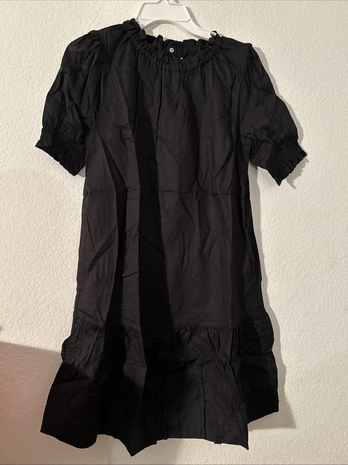 Free Assembly Ruffle Neck Midi Dress Black NWT XS