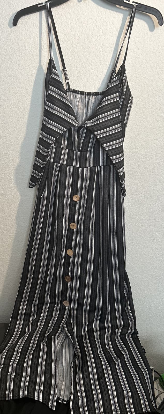 Women’s Black And White With A Split In Front Summer Dress Long S/M NWT