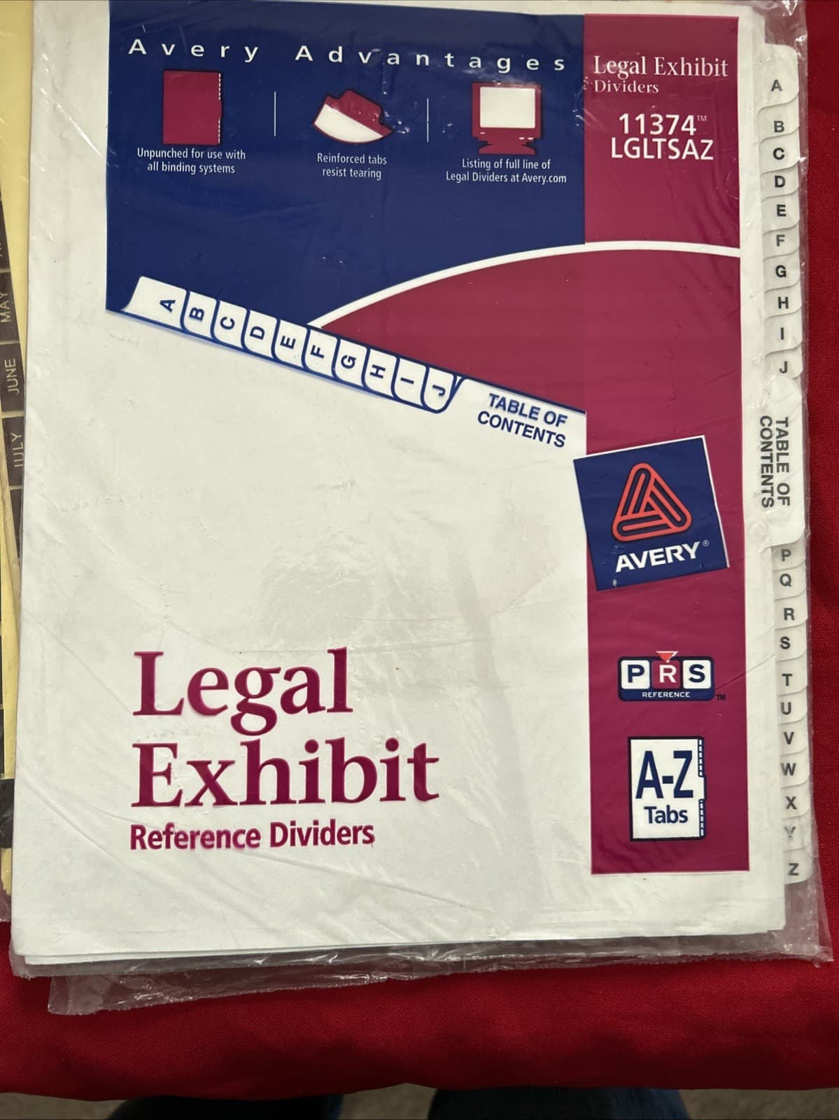 Avery-Style Legal Exhibit Side Tab Divider Title: A-Z Letter White 11374