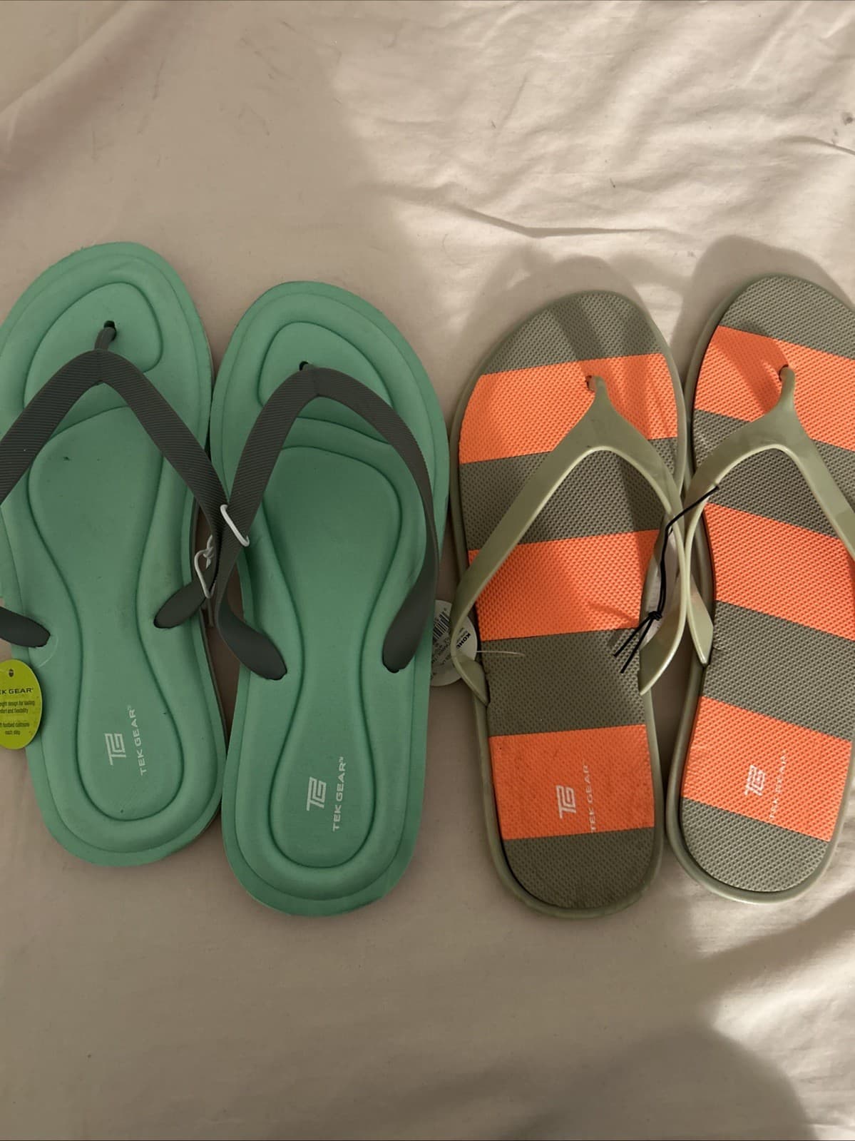 Lot Of 2 Tek Gear Slip On Sandals NWT Large And Xl