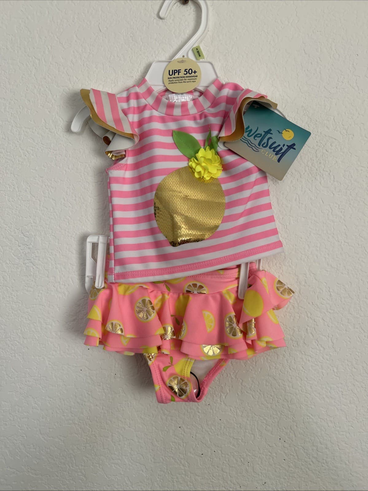 NWT 3m BABY STARTERS Wetsuit Club infant girls swim suit Lemon NEW rashguard