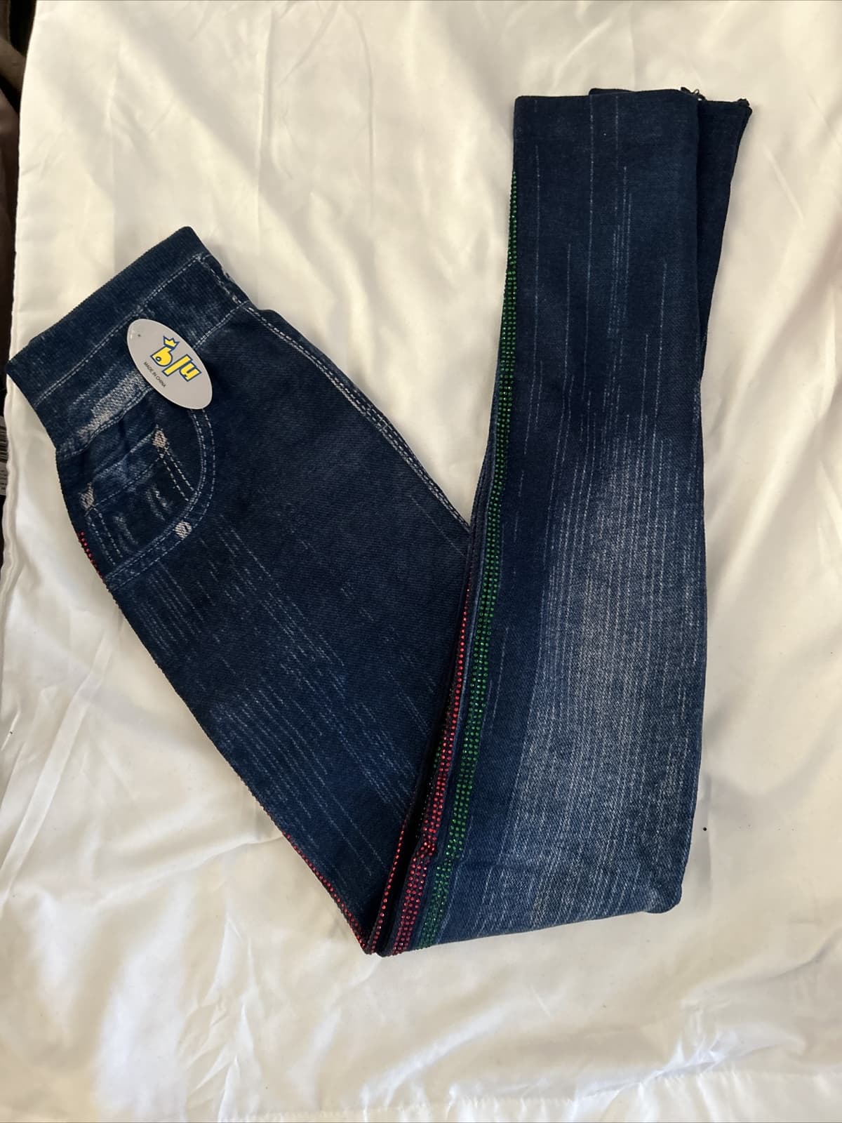 Girls Junior Leggings Blue Multi Color NWT One Size Fits Most