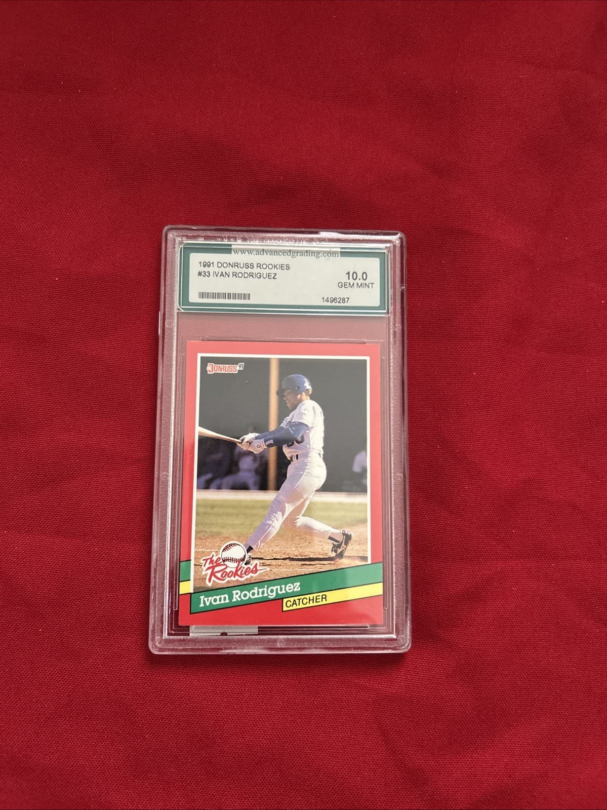 1991 Donruss Rookies Ivan Rodriguez #33 RC AGS 10 Gem Mint Rookie HOF