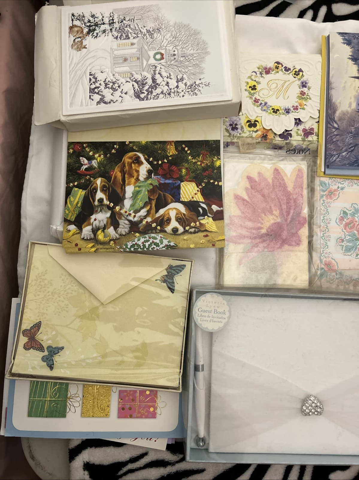 assorted christmas cards, Birthday And Thank You Cards And Guest Book Mix