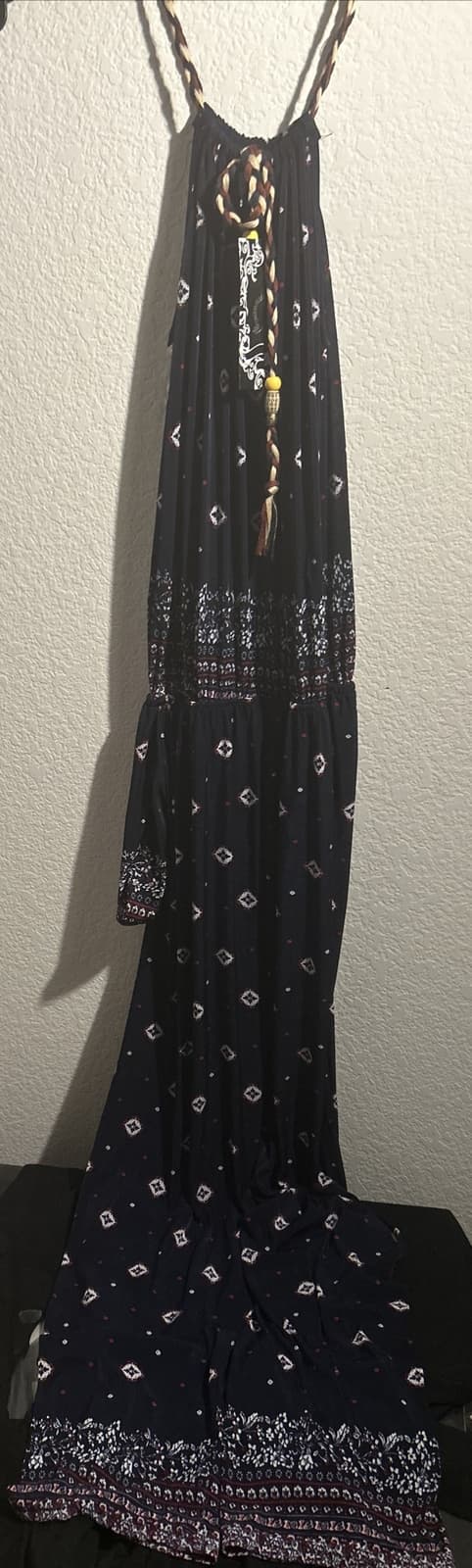 Women’s Hots Wings One Piece Pants Blue Multi Color With Pockets Medium Nwt