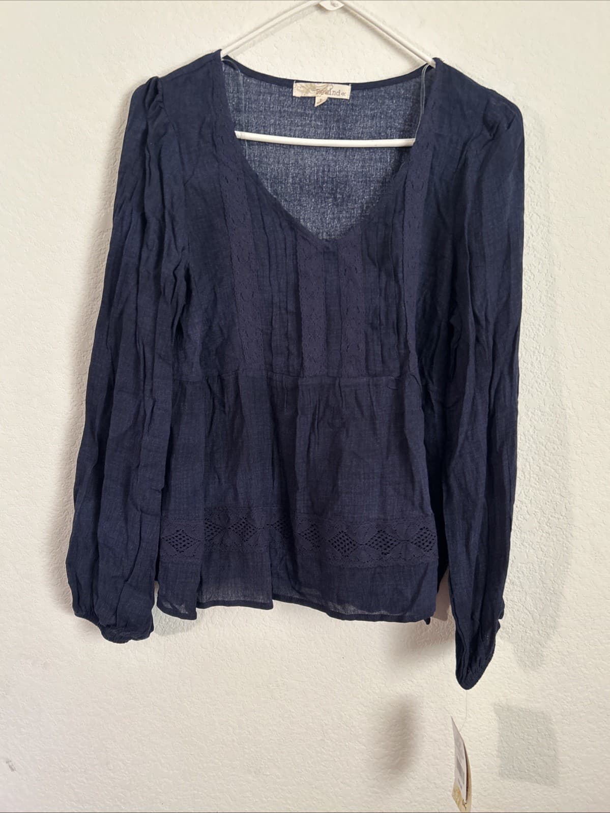 Women’s Navy Blue Top Large NWT Rewind $36