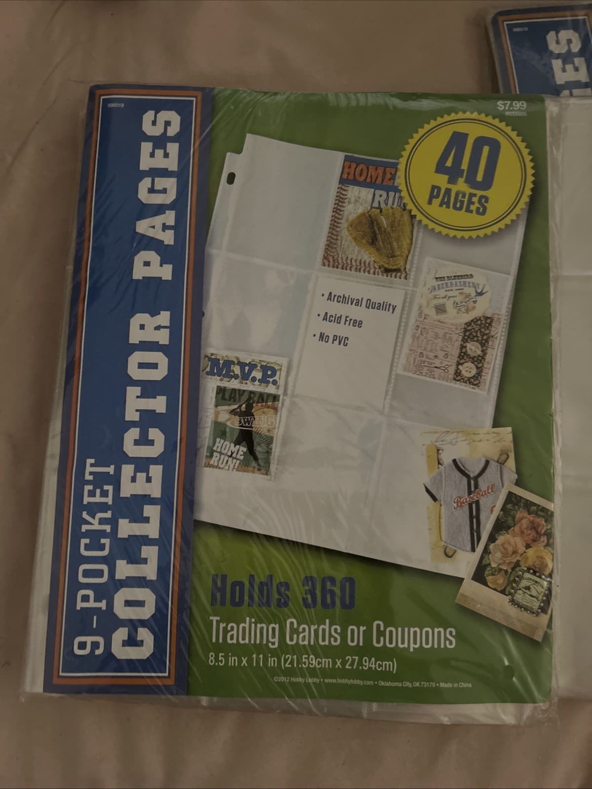 9 Pocket Collector Pages Lot Of 2 1/2 Packs