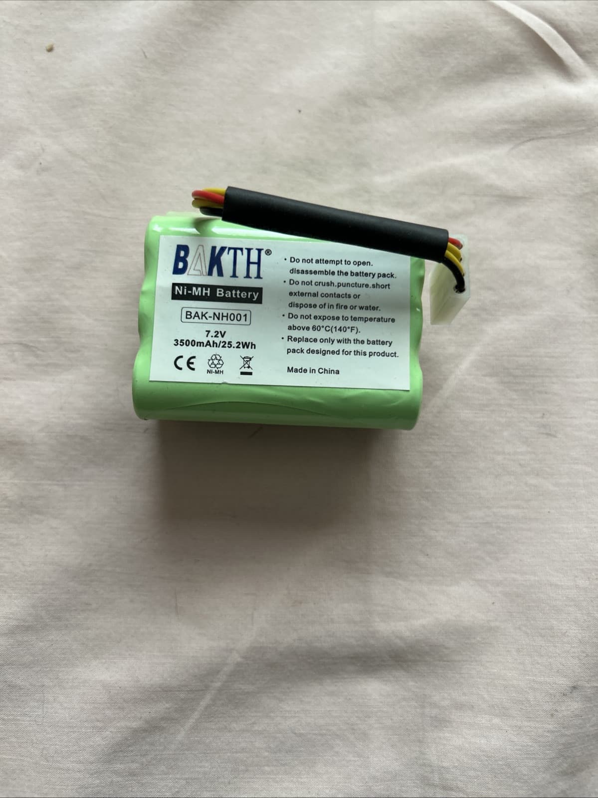 Lot Of 2 Bakth BAK-NH001 Ni-Mh Battery 7.2V 4000mah 3500mah/25.2wh