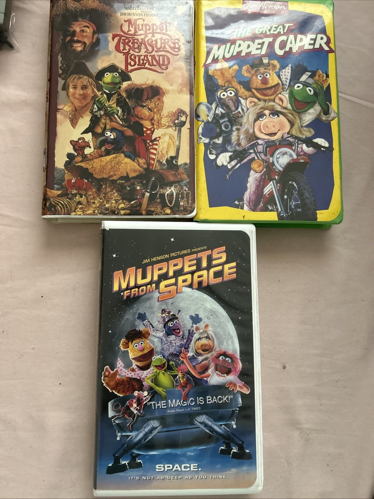 lot of 3 kids VHS Muppet treasure Island, the great Muppet caper And From Space